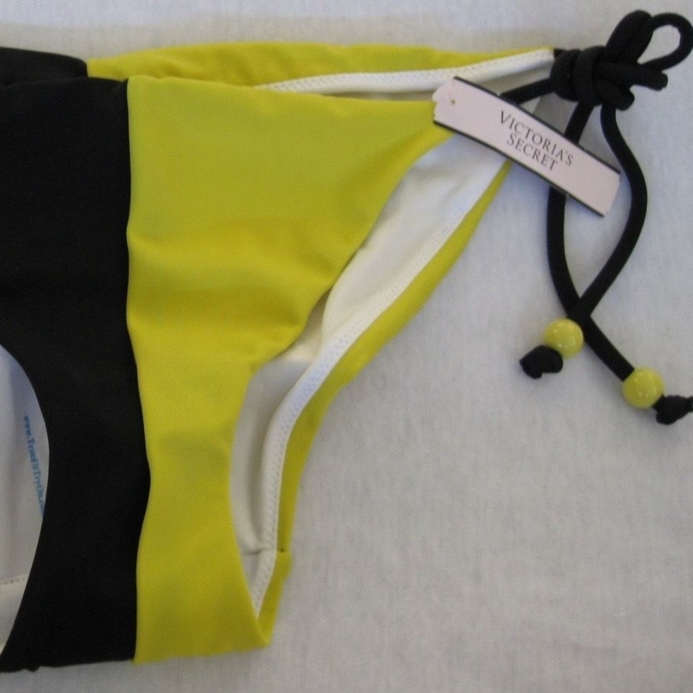 VS Colorblock Teeny Bikini Bottom Black Olive Oil